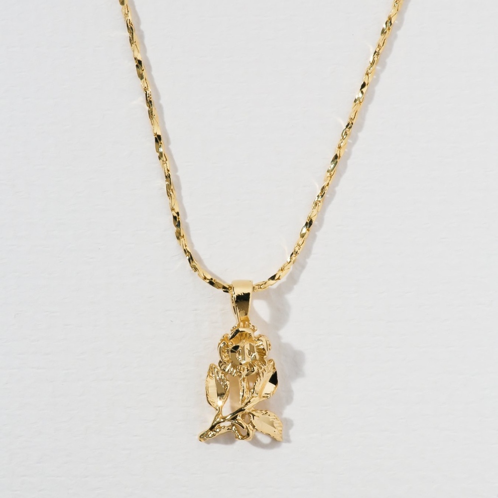 New Vanessa Mooney mini gold rose necklace